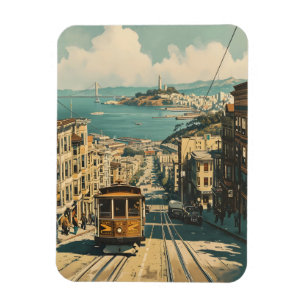 San Francisco: Nostalgie an der Küste Vintag Postk Magnet