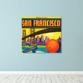 San Francisco Orange Label Leinwanddruck (Insitu (Holzboden))