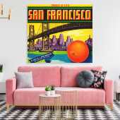 San Francisco Orange Label Leinwanddruck (Insitu (Wohnzimmer))