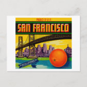 San Francisco Orange Label Postkarte (Vorderseite)