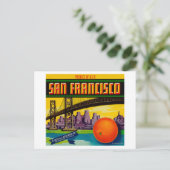 San Francisco Orange Label Postkarte (Stehend Vorderseite)