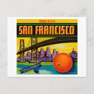 San Francisco Orange Label Postkarte