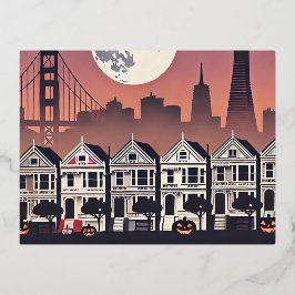 San Francisco Paint Ladys Folien Feiertagspostkarte