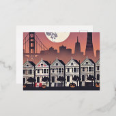 San Francisco Paint Ladys Folien Feiertagspostkarte (Vorderseite/Rückseite)