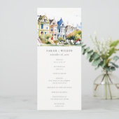San Francisco Painted Ladies Hochzeitsprogramm Einladung (Stehend Vorderseite)