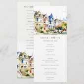 San Francisco Painted Ladies Hochzeitsprogramm Einladung (Vorne/Hinten)