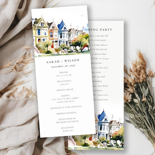 San Francisco Painted Ladies Hochzeitsprogramm Einladung