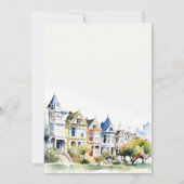 San Francisco Painted Ladies Landscape Wedding Dankeskarte (Rückseite)