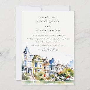 San Francisco Painted Ladies Landschaft Hochzeit Einladung