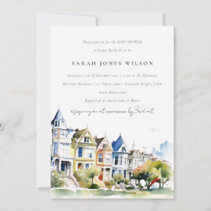 San Francisco Painted Ladies Scape Baby Shower-Übe Einladung