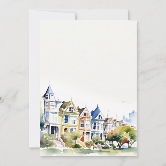 San Francisco Painted Ladies Scape Couples Shower Einladung (Rückseite)