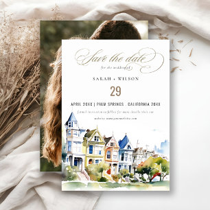 San Francisco Painted Ladies Scape Foto Hochzeit Save The Date