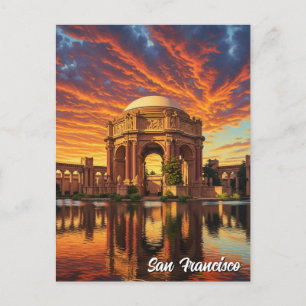 San Francisco Palace of Fine Arts Sonnenuntergang Postkarte