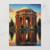 San Francisco Palace of Fine Arts Sunset Postkarte (Vorderseite)