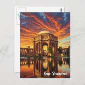 San Francisco Palace of Fine Arts Sunset Postkarte (Vorne/Hinten)