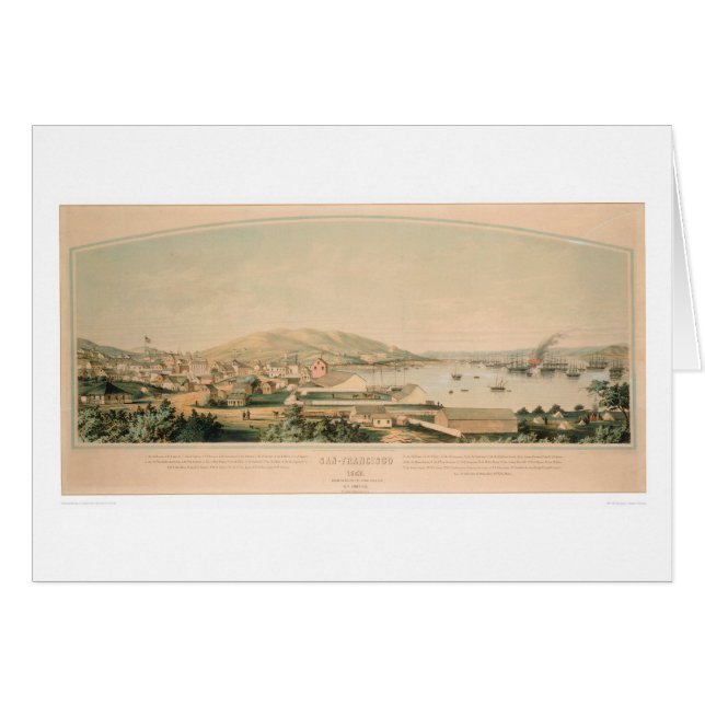 San Francisco, panoramische Karte 1849 (1626A) CA (Vorderseite (Horizontal))