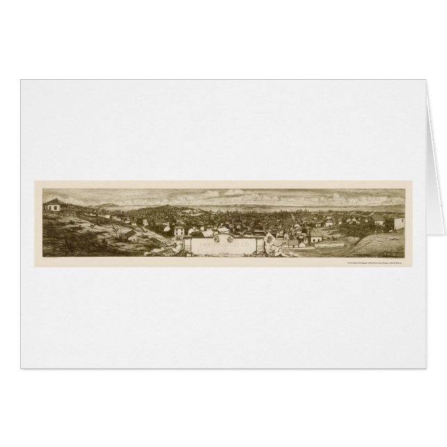 San Francisco, panoramische Karte CAs - 1856 (Vorderseite (Horizontal))