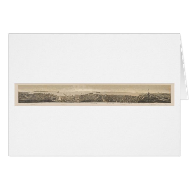 San Francisco, panoramische Karte CAs - 1862 (Vorderseite (Horizontal))