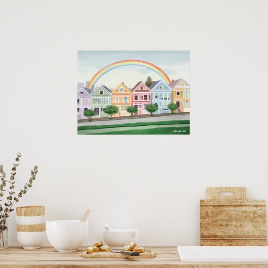 San Francisco Pastel Anstrich Ladys Poster (Küche)