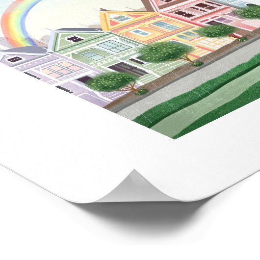 San Francisco Pastel Gemälde Ladys Art Print Poster (Ecke)