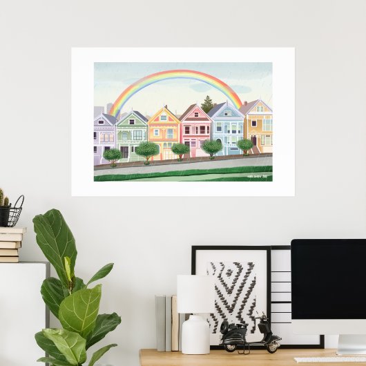 San Francisco Pastel Gemälde Ladys Large Print Poster (Heimbüro)
