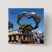 San Francisco Pier 39 Crab Statue Pinback Button (Vorderseite)