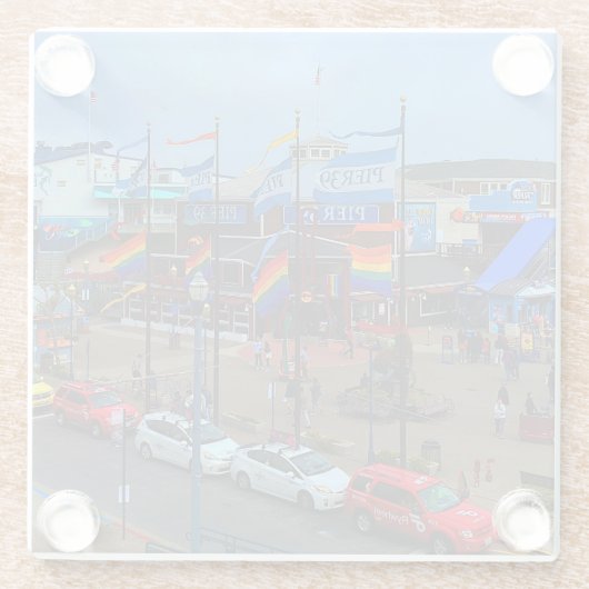 San Francisco Pier 39 Pride #1 Untersetzer aus Gla (Rückseite)