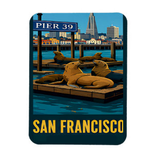 San Francisco Pier 39 Seelöwen Kalifornische Küste Magnet
