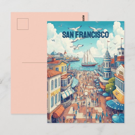 San Francisco Pier Postkarte (Vorne/Hinten)
