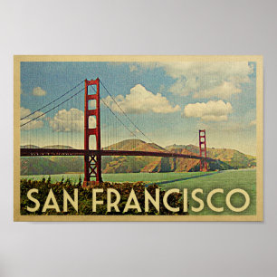 San Francisco Plakat-Golden- GateVintage Reise Poster