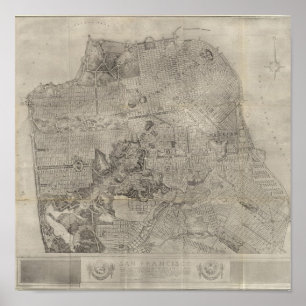 San Francisco Plan Atlas-Karte Poster