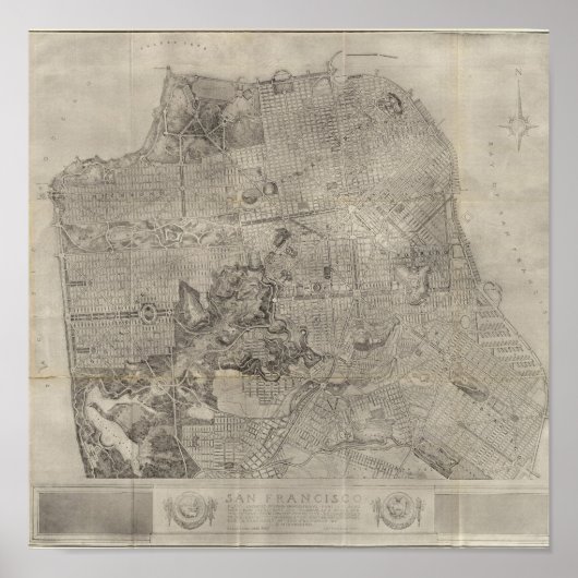 San Francisco Plan Atlas Karte Poster (Vorne)