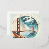 San Francisco Postcard | Golden Gate Bridge Folien Feiertagspostkarte (Vorderseite/Rückseite)