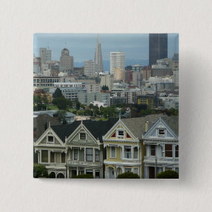 San Francisco Postcard Row City Scene Fotografie Button