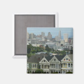 San Francisco Postcard Row City Scene Fotografie Magnet (Vorderseite/Rückseite)