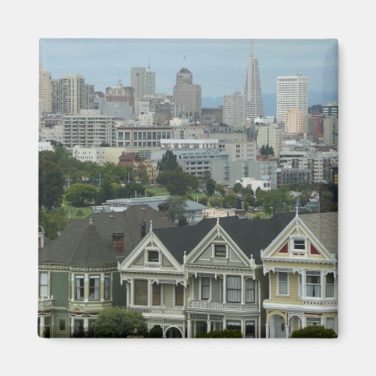San Francisco Postcard Row City Scene Fotografie Magnet (Vorne)