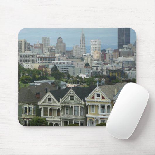 San Francisco Postcard Row City Scene Fotografie Mousepad (Mit Mouse)