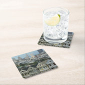 San Francisco Postcard Row City Scene Fotografie Rechteckiger Pappuntersetzer (Vor Ort)