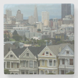 San Francisco Postcard Row City Scene Fotografie Steinuntersetzer