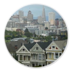 San Francisco Postcard Row Stadt Szene Fotografie Keramikknauf