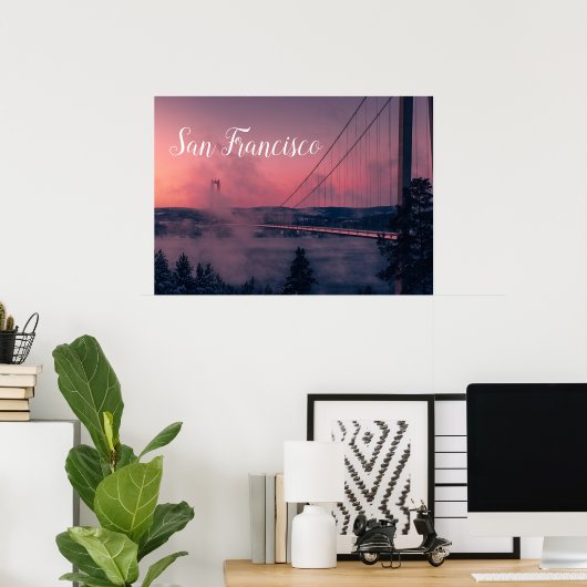 San Francisco Poster mit Golden Gate Bridge (Heimbüro)
