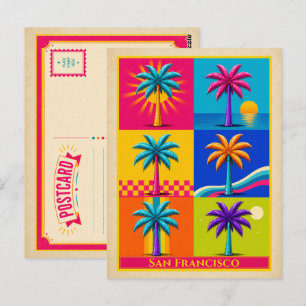 San Francisco Postkarte Kalifornien Palme