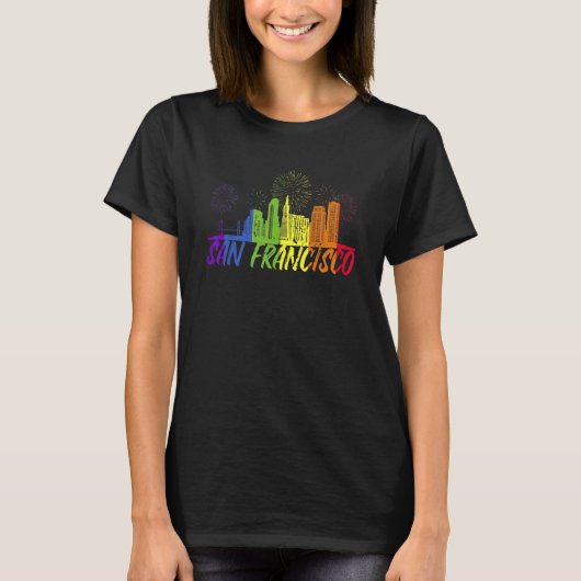 San Francisco Pride Skyline Pride Parade San Fran T-Shirt (Vorderseite)