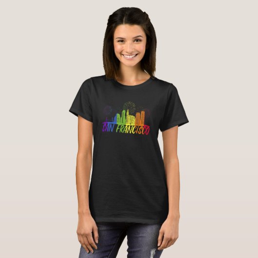 San Francisco Pride Skyline  Pride Parade San Fran T-Shirt (Vorne ganz)