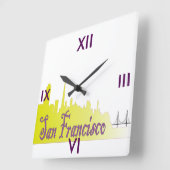 San Francisco Quadratische Wanduhr (Winkel)