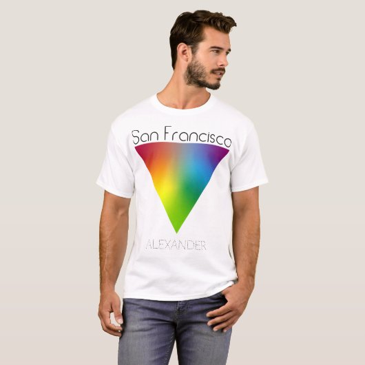 San Francisco Rainbow Triangle Gay LGBT T-Shirt (Vorne ganz)