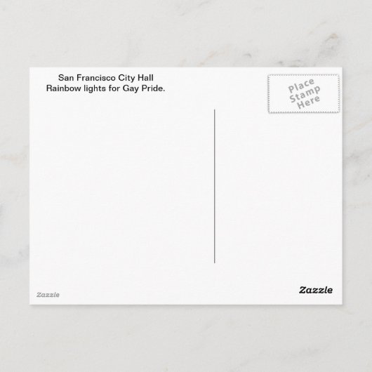 San Francisco Rathaus-Regenbogenlichter Postkarte (Rückseite)