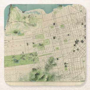 San Francisco Rechteckiger Pappuntersetzer