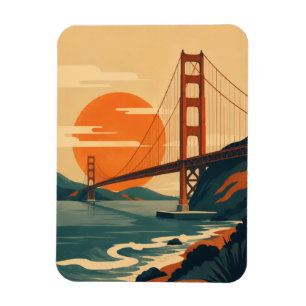 San Francisco Reise Vintage Golden Gate Bridge Magnet