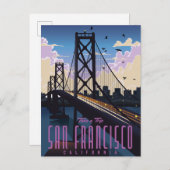 San Francisco Reiseplakat Ankündigungspostkarte (Vorne/Hinten)